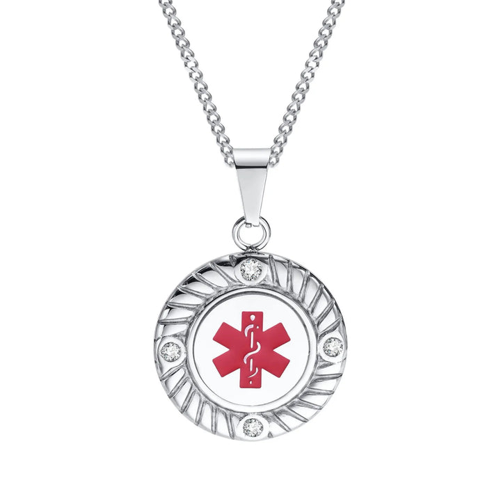 Medical Alert round Necklace