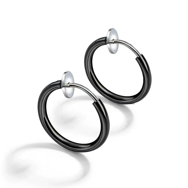 Mens Black Hoop Earrings