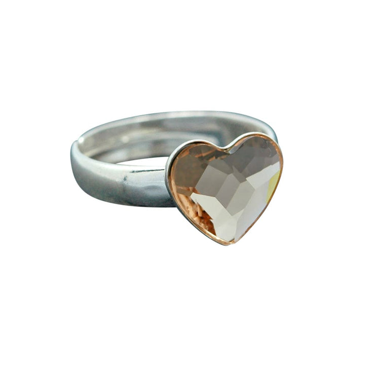 Silver Heart Light Silk Ring