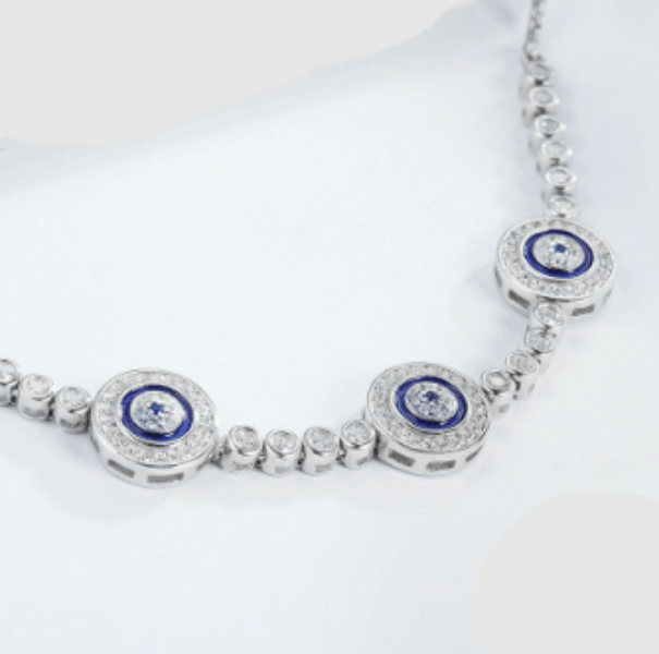 Silver and Blue Tennis Bracelet