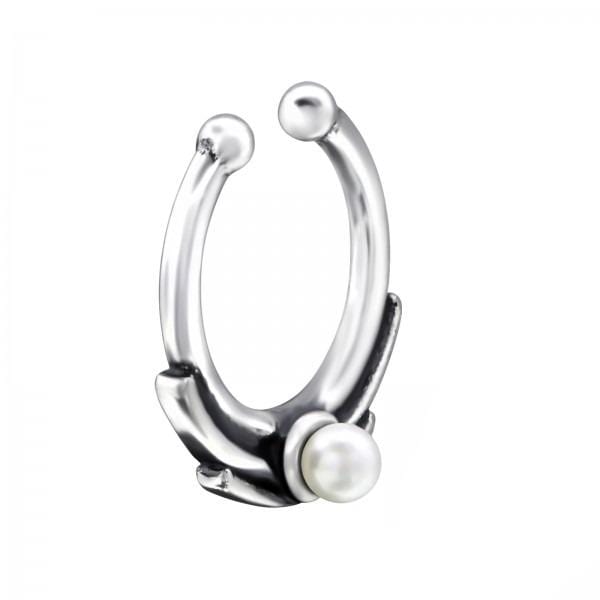 Bali White Pearl Nose Ring