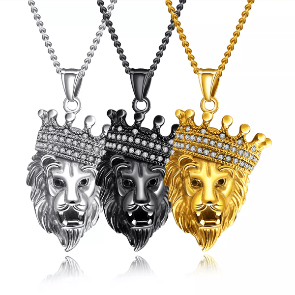 Stainless Steel Mens Lion Nekclace