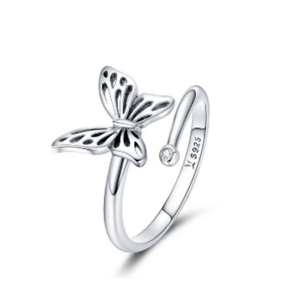 Silver Vintage Butterfly Ring