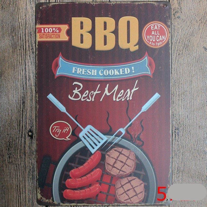 BBQ metal Tin Sign Poster