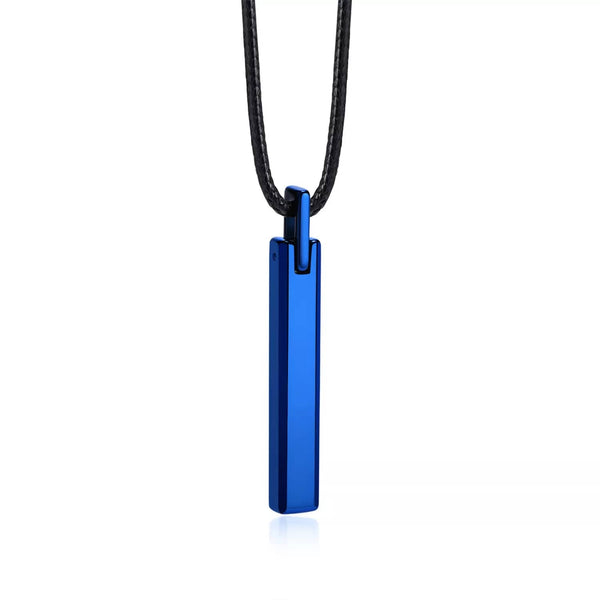 Tungsten Carbide Blue Pendant Necklace For Men