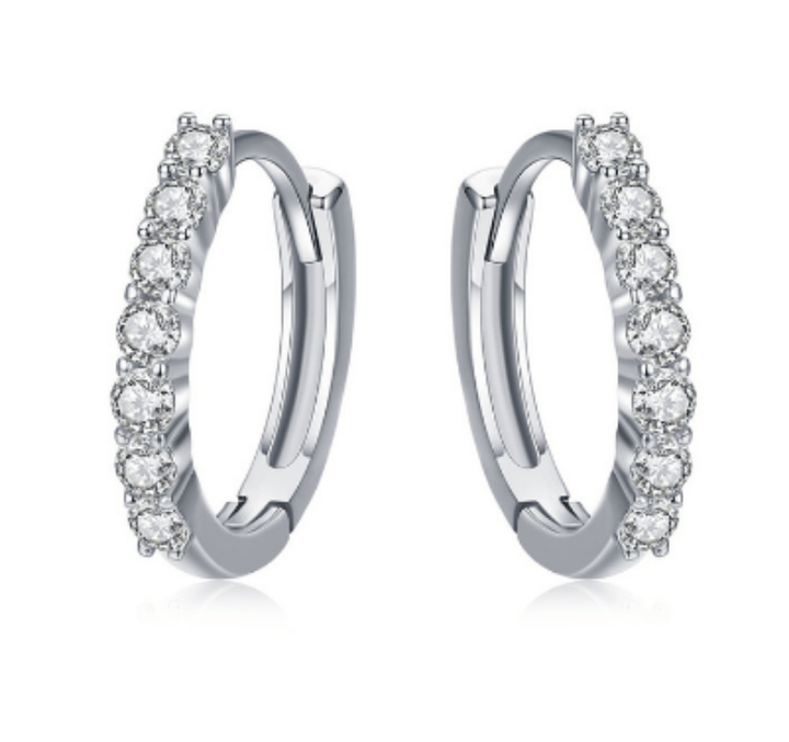 Silver Circle Round Hoop Earrings