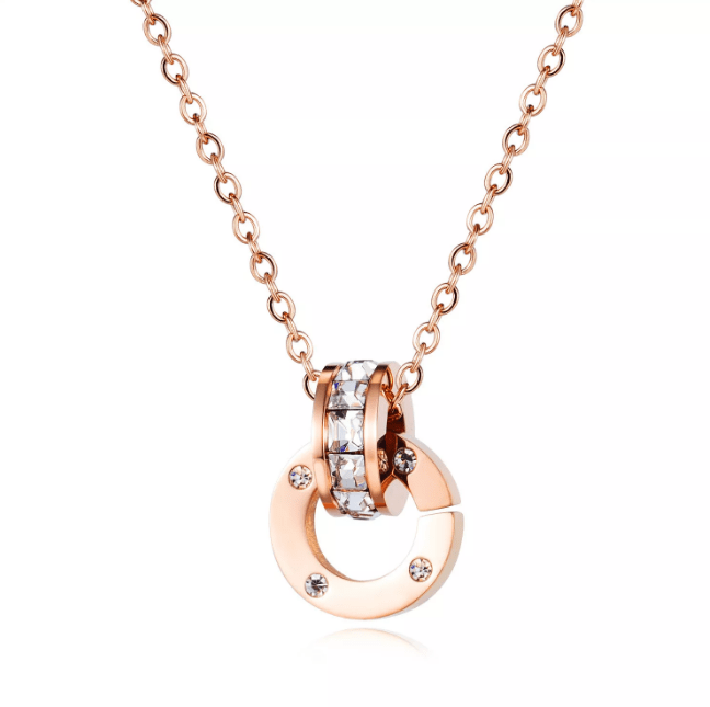 Rose Gold Steel Necklace for Women