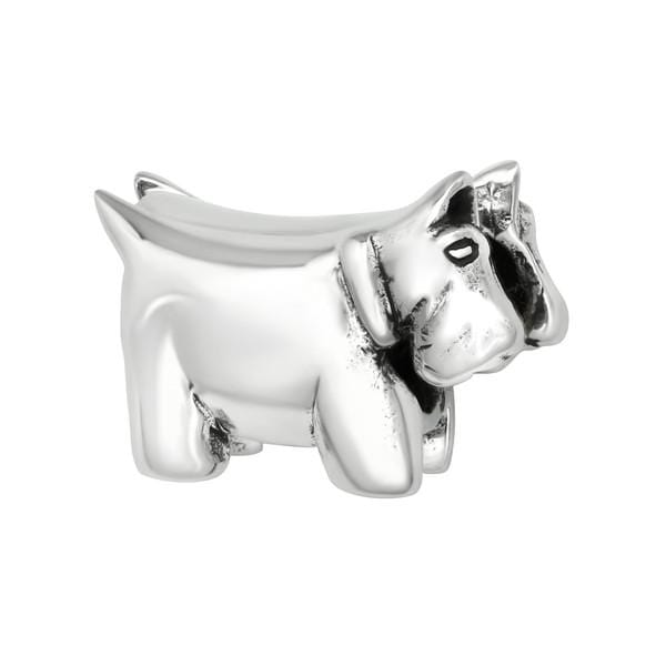 Silver Dog Charm Bead