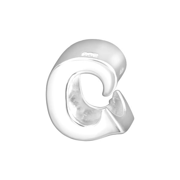 Silver "C" Charm Bead