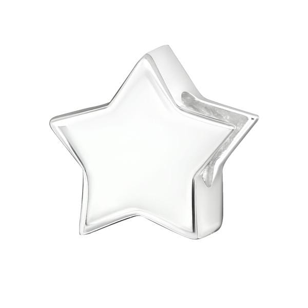 Silver Star Charm Bead