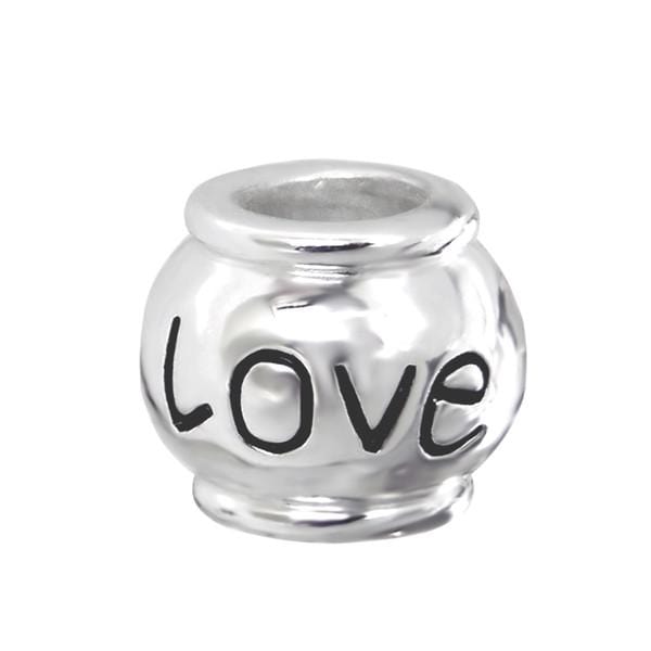 Silver Love Charm Bead