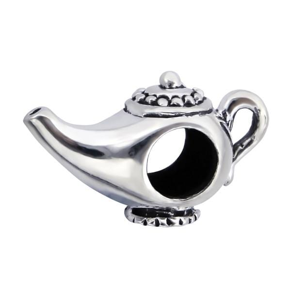 Silver Aladdin Lamp Charm Bead