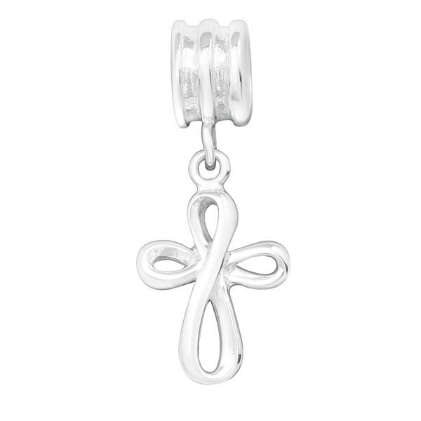 Silver Cross Charm Bead