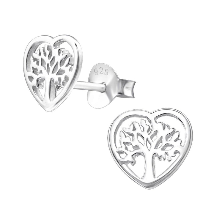 Sterling Silver Tree Of Life Stud Earrings