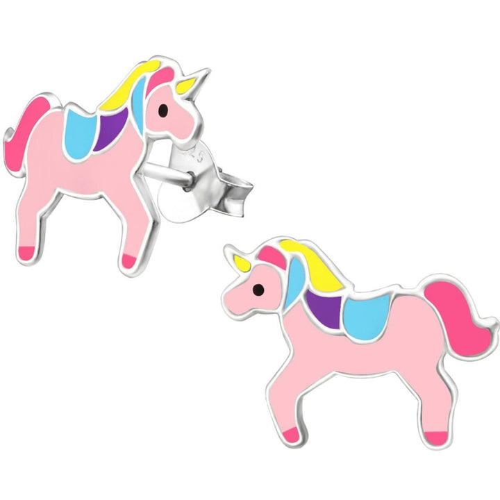 Children's Sterling Silver Multicolor Unicorn Earrings