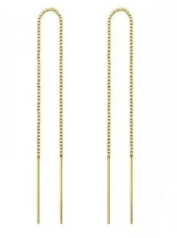 Gold Plated long Thread Earrings