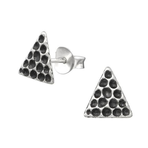 Silver Triangle Stud Earrings