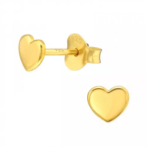 Gold Heart Stud Earrings