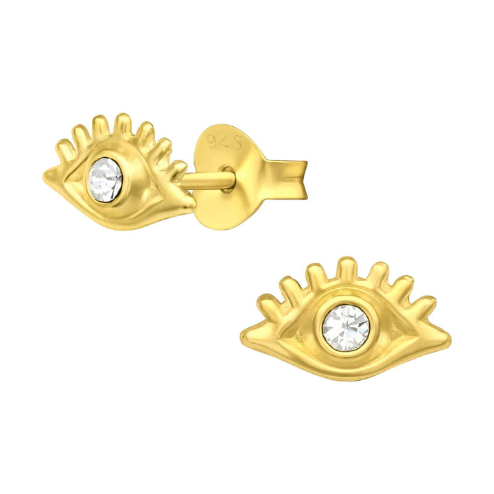 Gold Silver Evil Eye Ear Studs