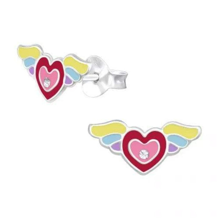 Kids Silver Heart Stud Earrings