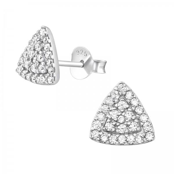 Silver Triangle Stud Earnings