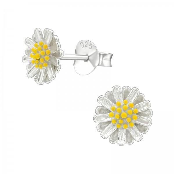 Silver Flower Stud Earrings