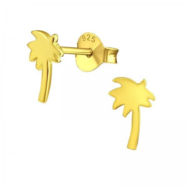 Silver Coconut Tree Ear Studs