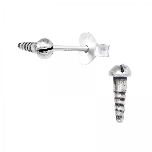 Silver Screw Stud Earrings