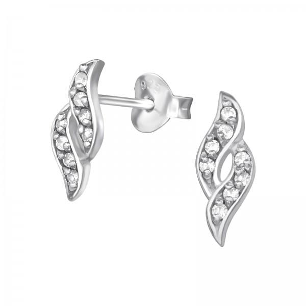 Silver Twisted Stud Earrings