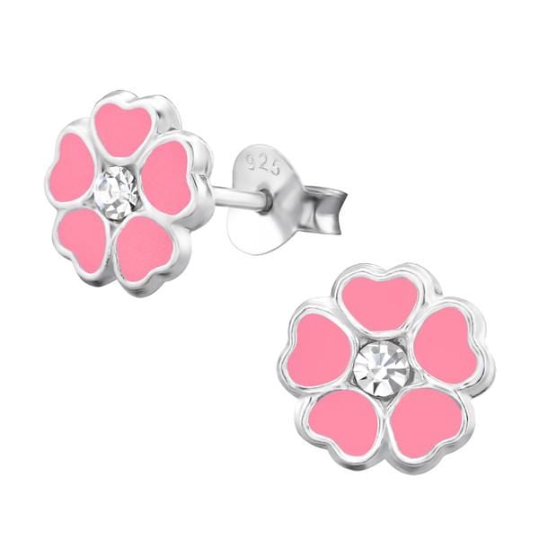 Kids Silver  flower earrings