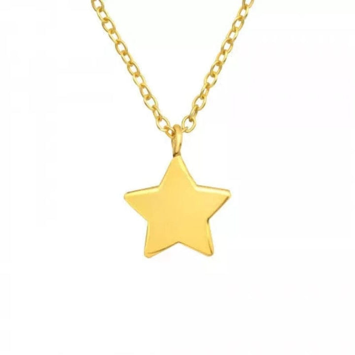 Silver Gold Star Necklace