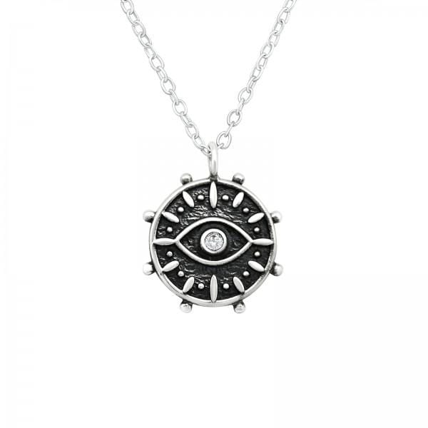 Silver Evil Eye Necklace 