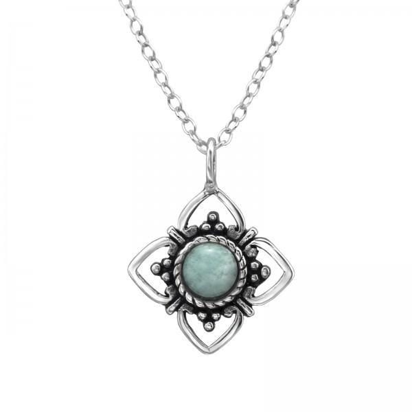 Silver Flower Pendant Necklace