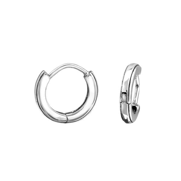 Silver Hoop Huggies Earrings