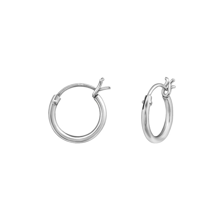 Silver French Lock Hoop Earrings