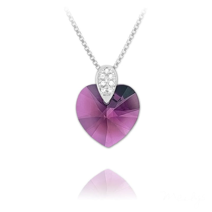 Silver Heart Rhodium Necklace for Women