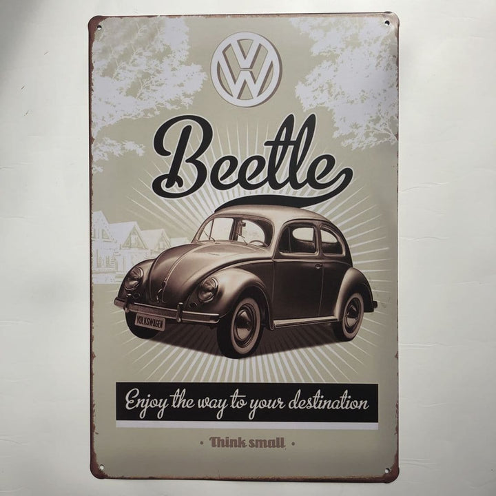 Nostalgic Volkswagen Beetle Tin Sign Poster