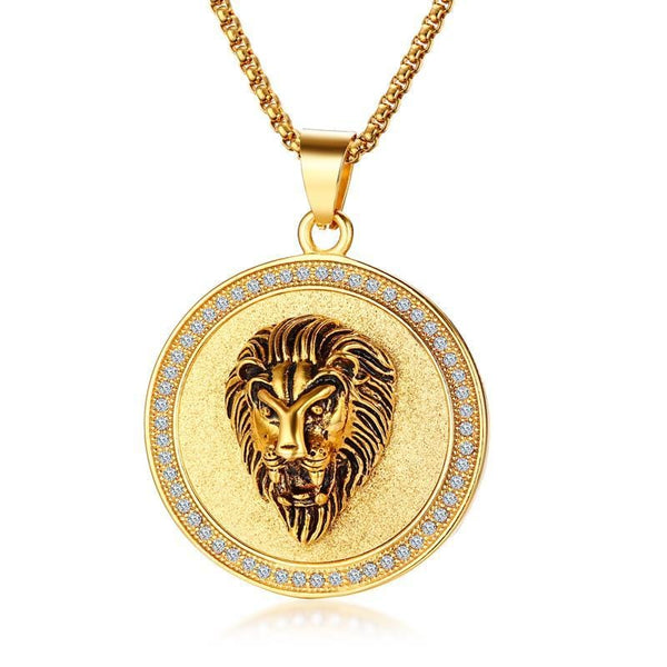 Stainless Steel Lion Head Neckalce