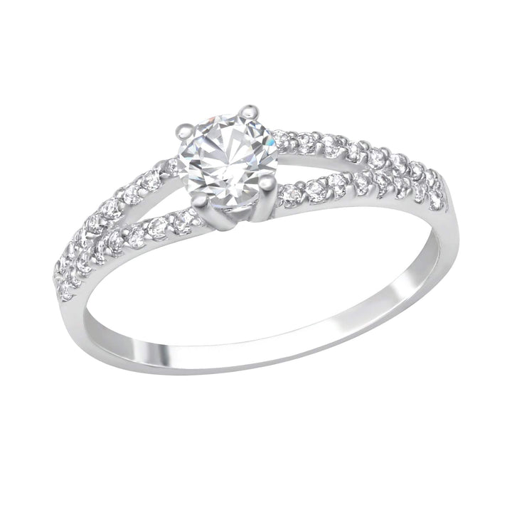 Silver Round Cubic Zirconia Ring