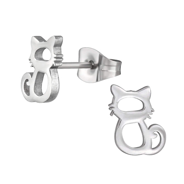 Steel Cat Ear Studs