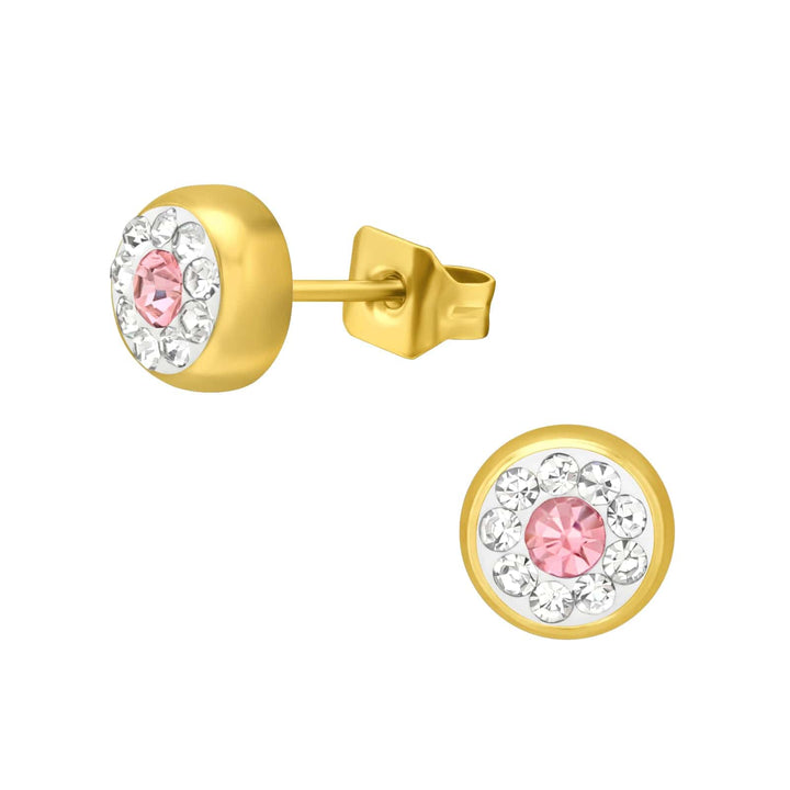 5mm Gold Steel Round Ear Studs