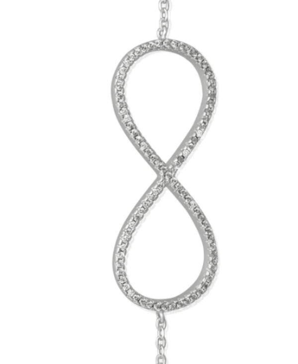 Silver Infinity Symbol CZ Adjustable bracelet