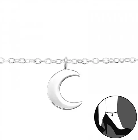 Silver Moon Anklet