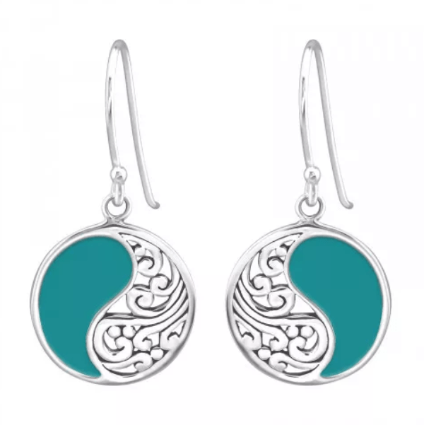 Silver Round Bali Earrings