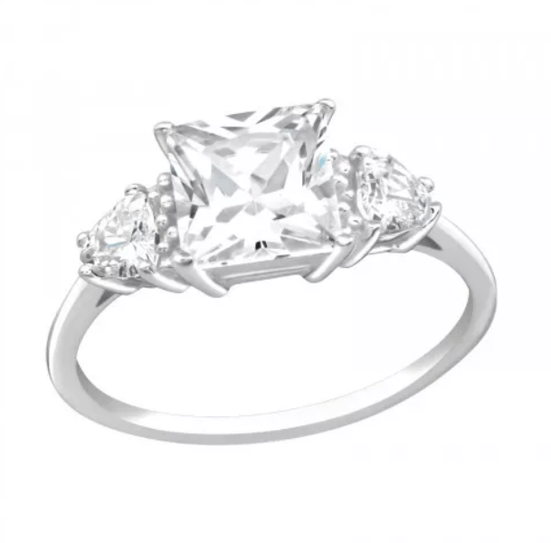 Silver Solitaire Engagement Ring