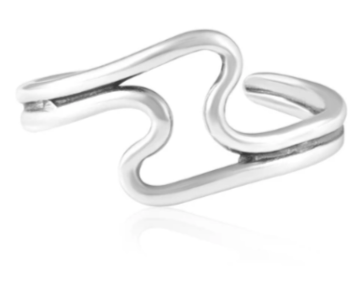 Sterling Silver Wave Toe Ring