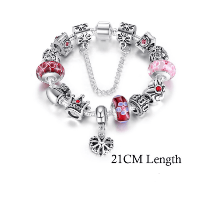 Silver Queen Charm Bracelet 21 cm