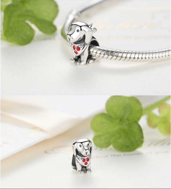 Silver Dog Charm