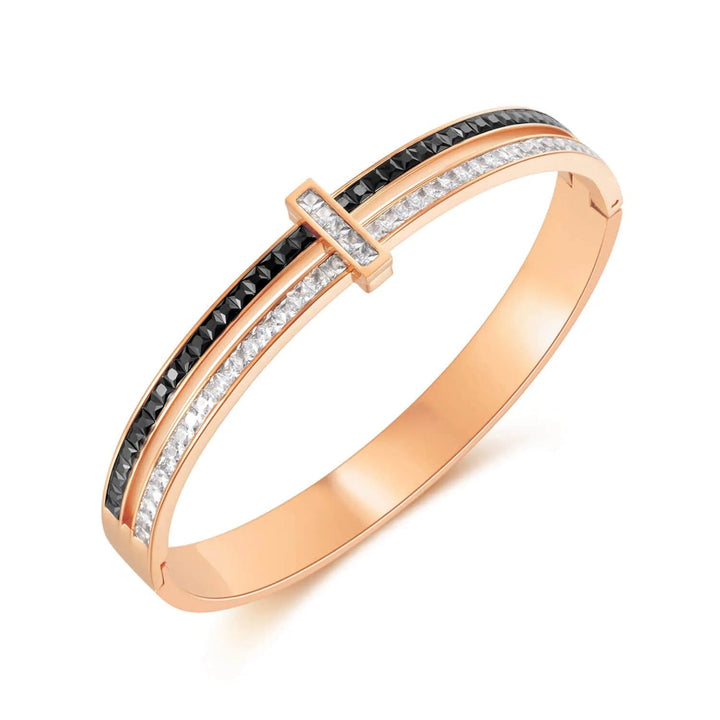 Steel Two-tone Double Bangle for Women