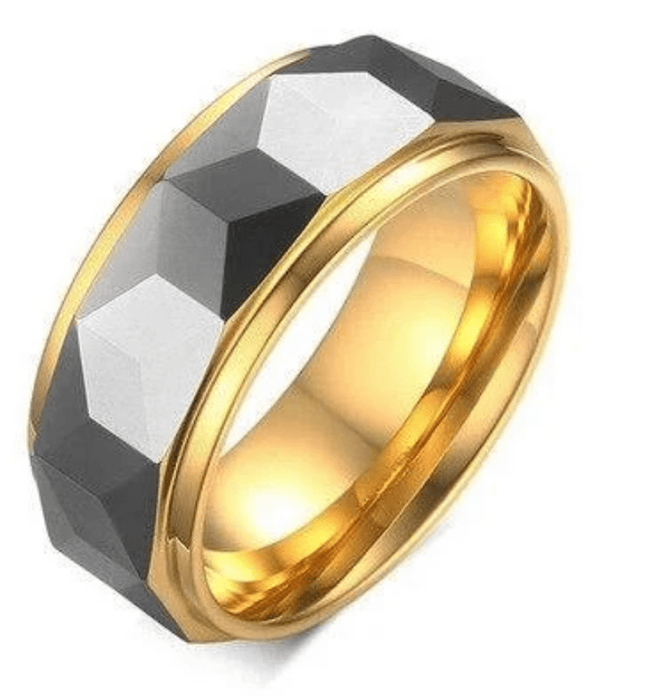 Tungsten Men Ring Silver Gold